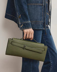 Dash Clutch Leather Stone Army Clutch Veronica Beard 