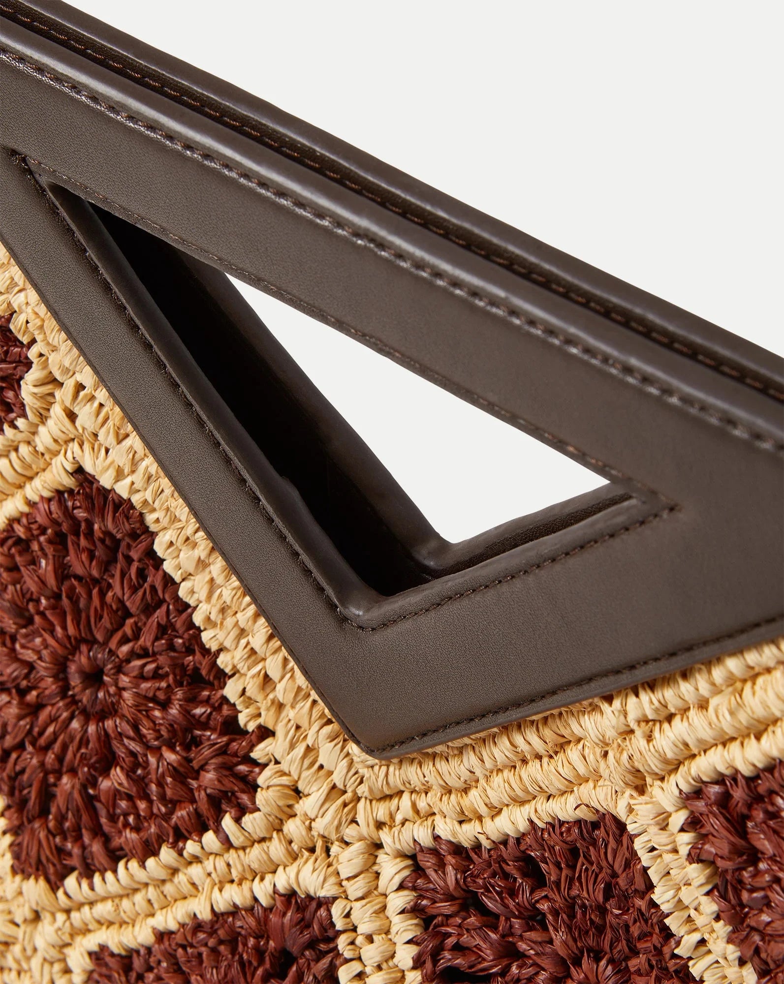 Crochet Raffia Vesper Bag Espresso Clutch Veronica Beard 