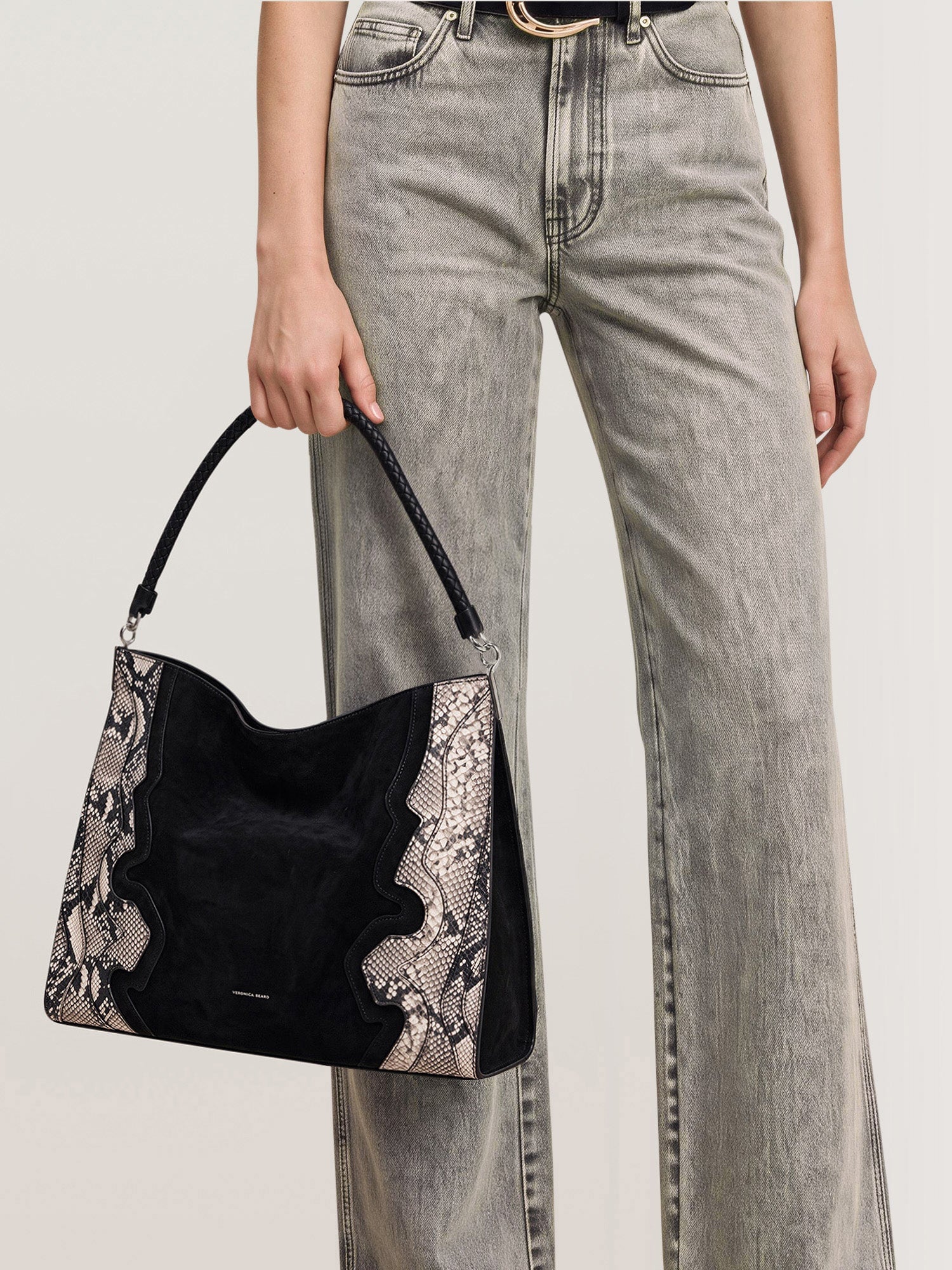 Vida Shoulder Bag Snake Embossed Black Hobo &amp; Shoulder Veronica Beard 