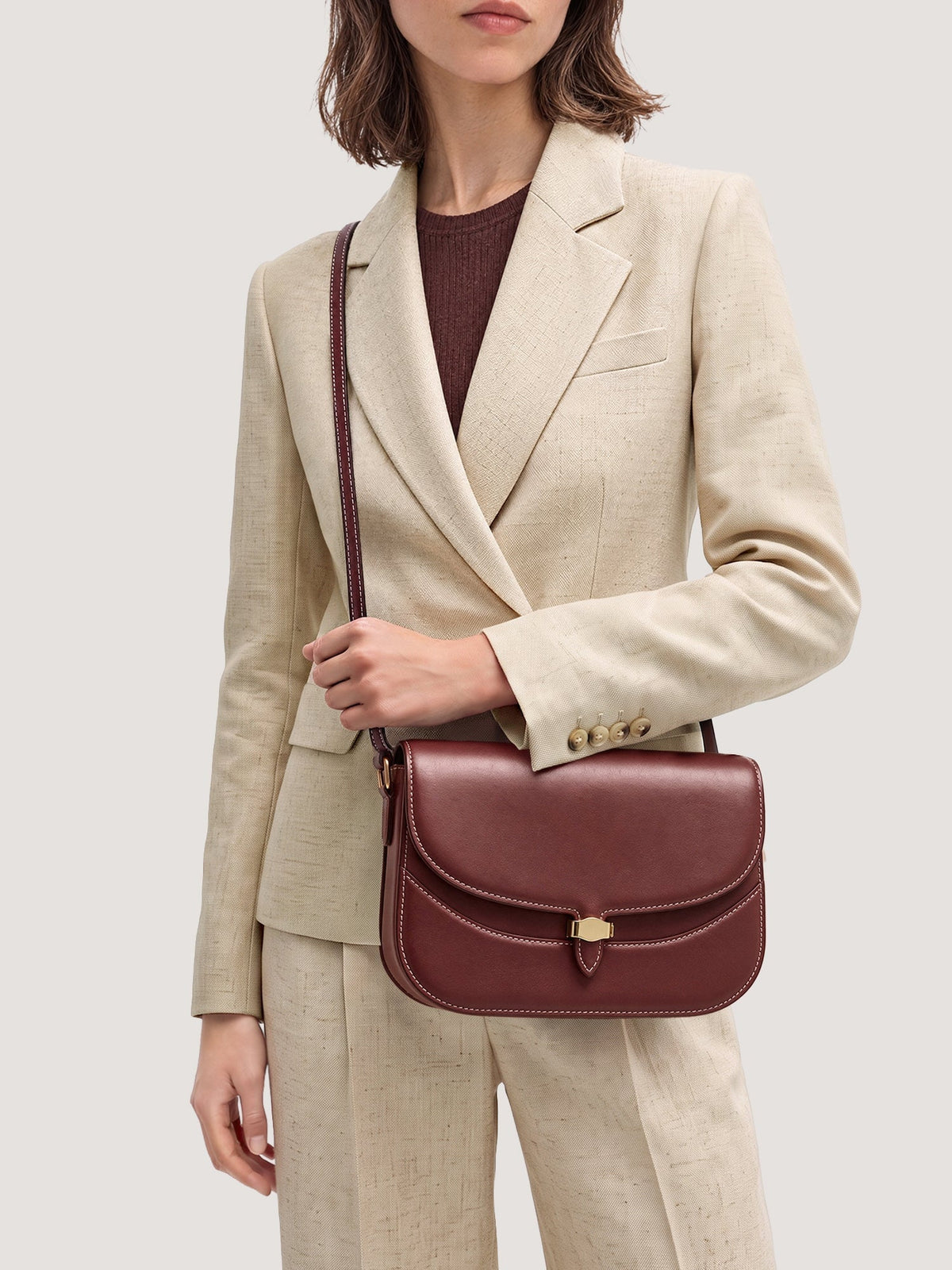 Dash Saddle Bag Burgundy Hobo &amp; Shoulder Veronica Beard 