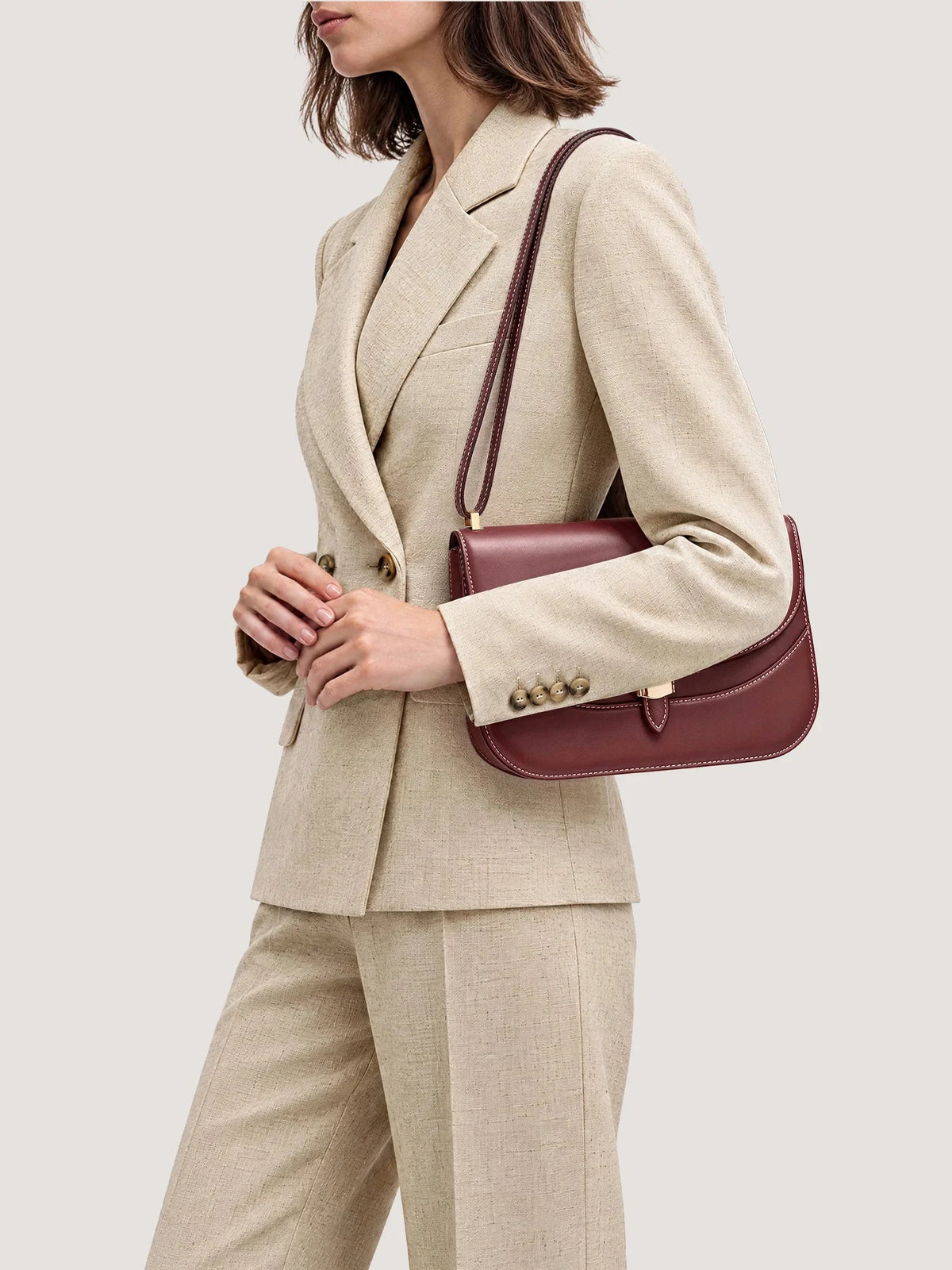 Dash Saddle Bag Burgundy Hobo & Shoulder Veronica Beard 