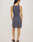 Harriet Dress Navy Ivory Stripe