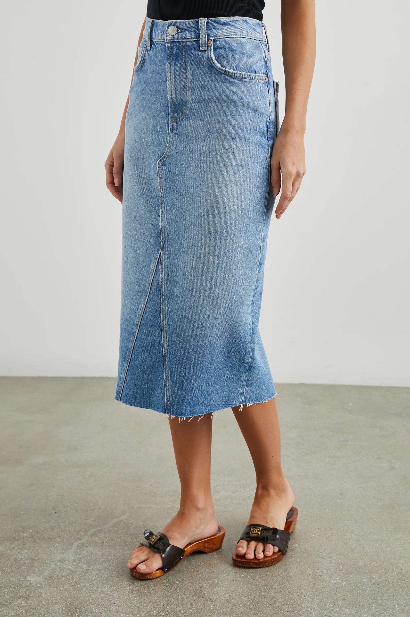 Highland Skirt Baja Bleu Raw Hem Skirts - Midi Rails 