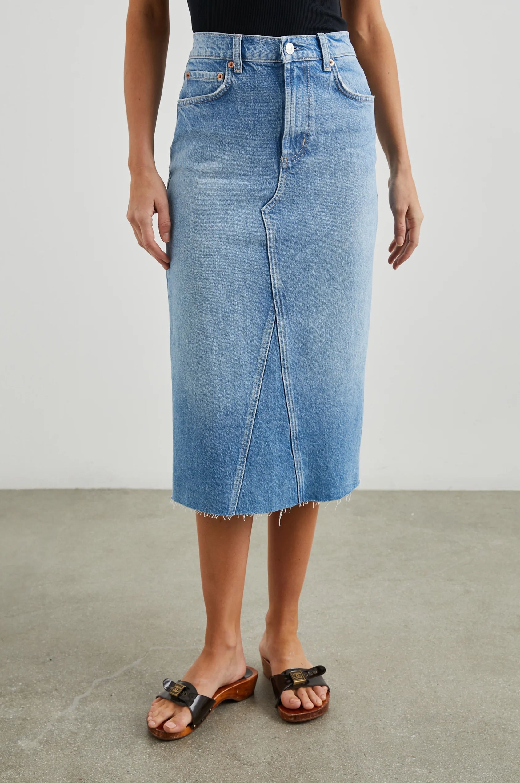 Highland Skirt Baja Bleu Raw Hem Skirts - Midi Rails 