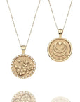 Bloom Small Embellished Pendant Coin 16-18" Satellite Chain Necklaces Jane Win 