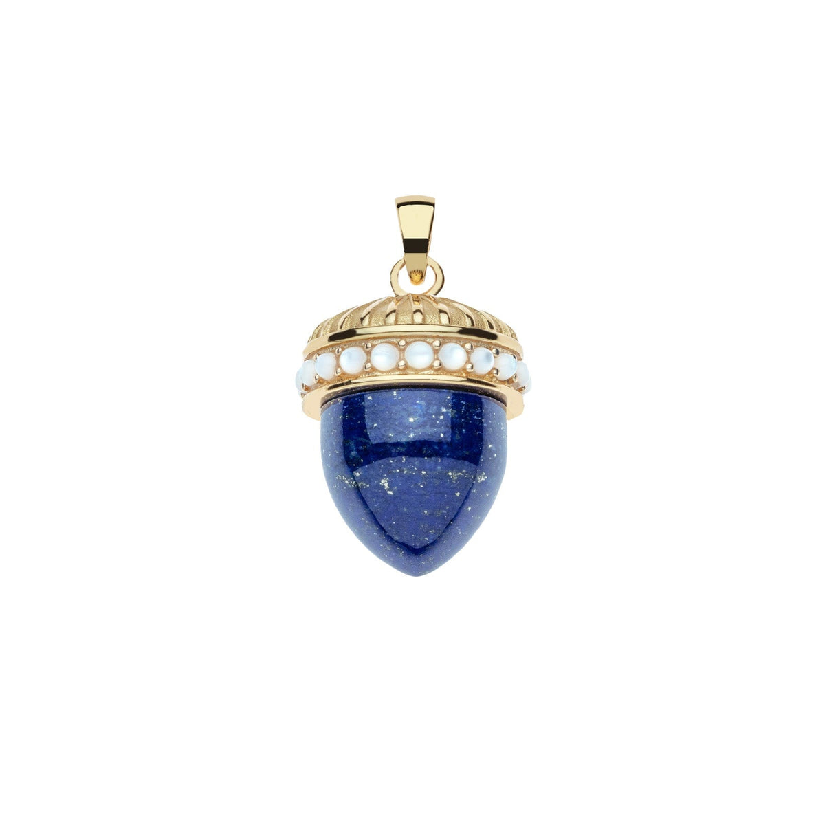 Hope Acorn Pendant in Lapis 18" Drawn Link Necklaces Jane Win 