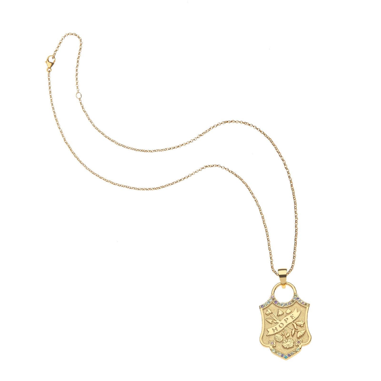 Hope Shield Pendant 16-18" Classic Rolo Necklaces Jane Win 