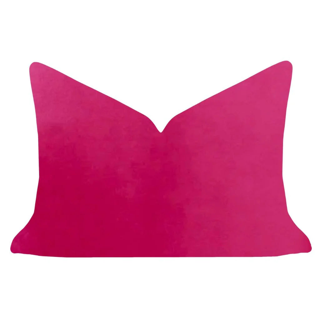 Hot Pink Solid Velvet Pillow Home Decor - Decorative Accents Laura Park Designs 