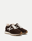 Valentina Shearling Sneaker Espresso Sneakers Veronica Beard - Shoes 