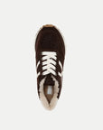 Valentina Shearling Sneaker Espresso Sneakers Veronica Beard - Shoes 