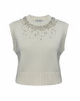 Candra Wool-Blend Sweater Vest Ivory Sweater - Vest Simkhai 