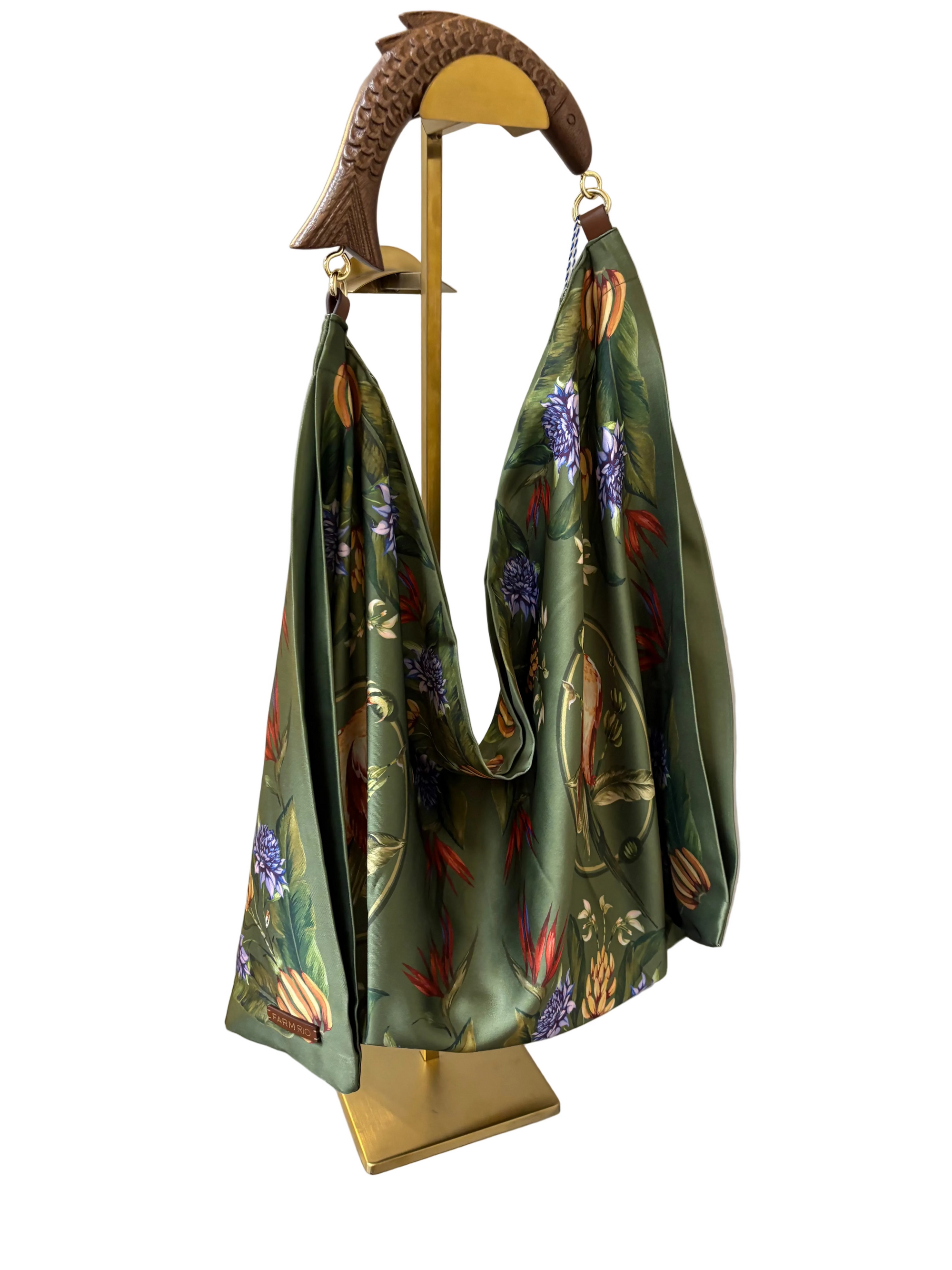 Tropical Satin Scarf Medium Bag Hobo & Shoulder Farm Rio 