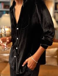 Tuscany Velvet Getaway Set Black Tops - Button Down Frank & Eileen 