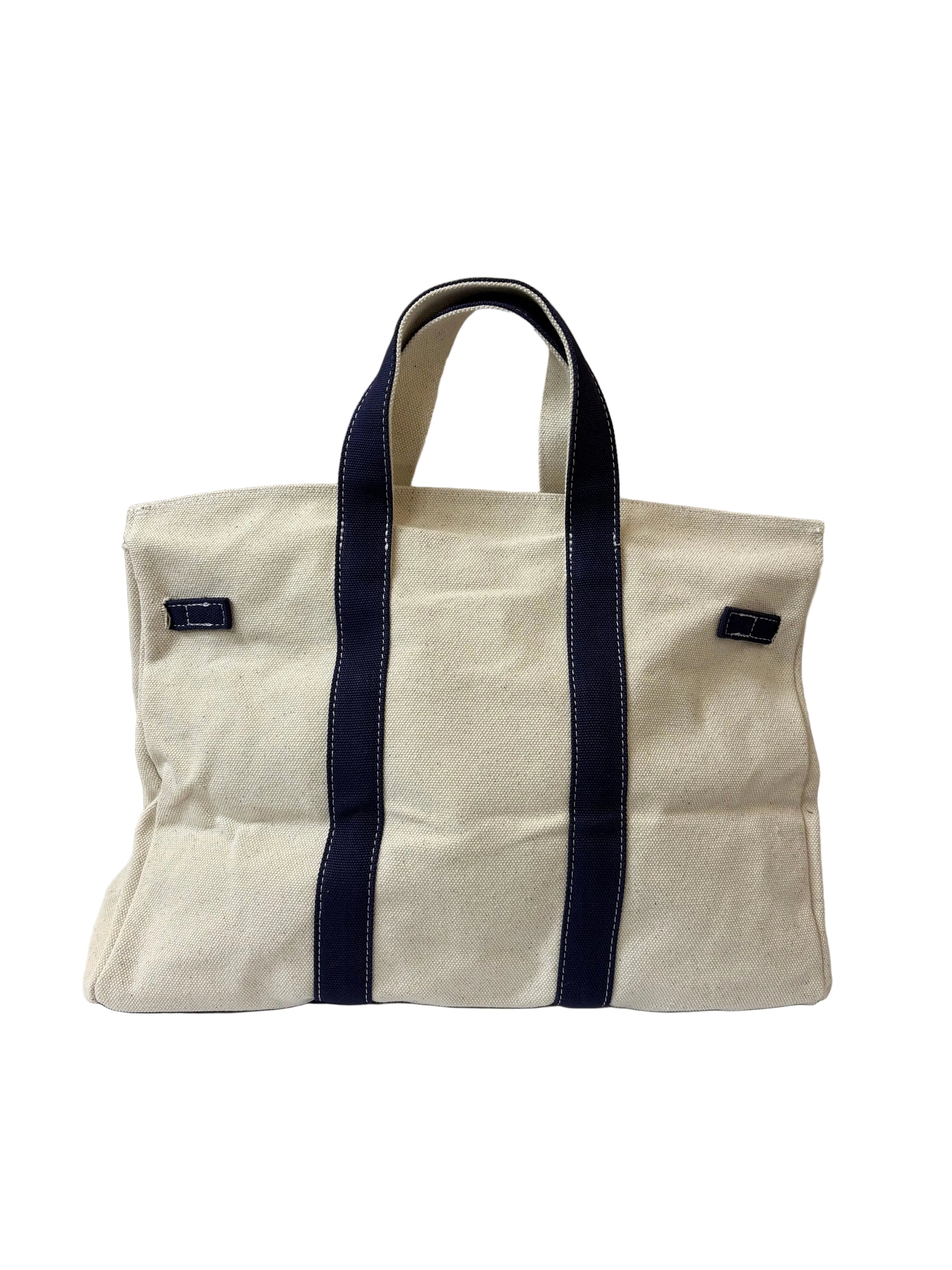 Cavas Tote Bag w/ Gold Buckle Hardware Navy Trim Tote & Satchel Runway Athletics 