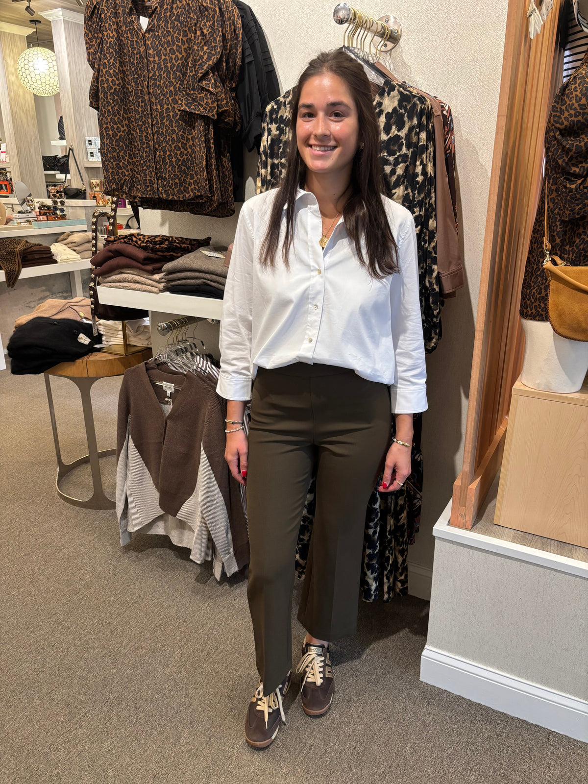 Mackenzie Straight Leg Pant Dark Olive Pants - Trousers Simkhai 