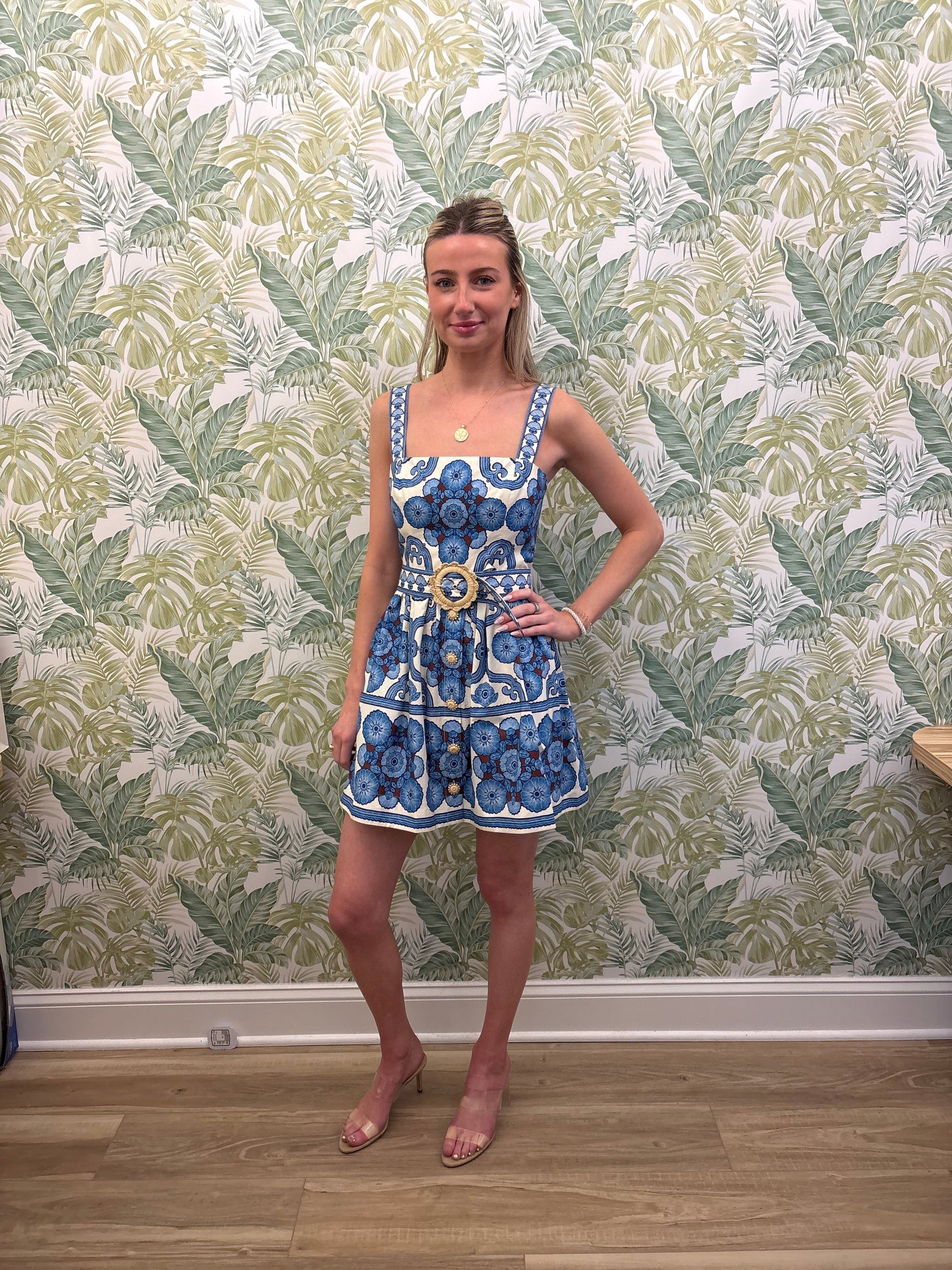 Candy Mini Dress Floral Blue Dresses - Short Cara Cara 