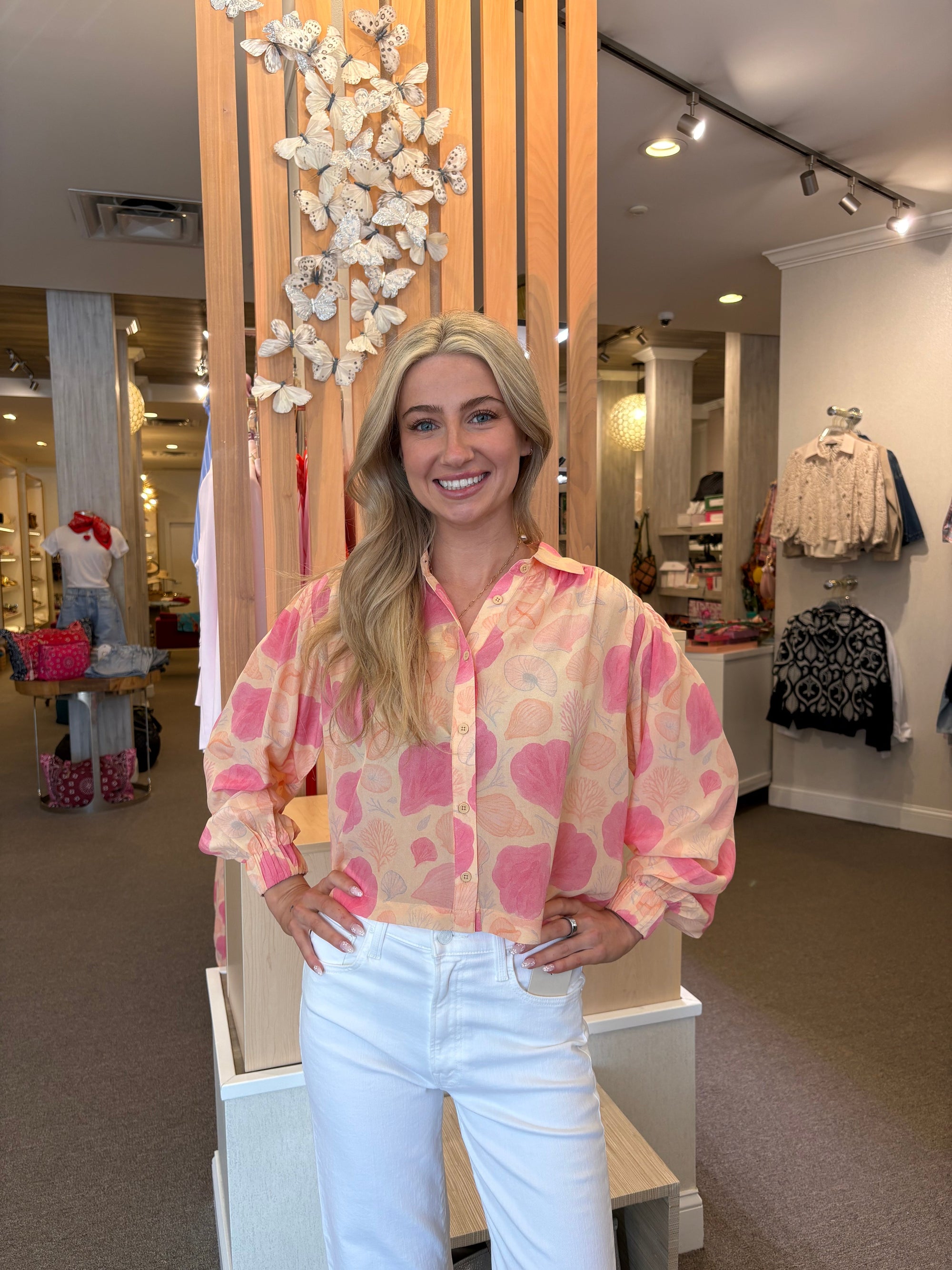 Coral Bloom Blouse Tops - Blouses Joey Beach 