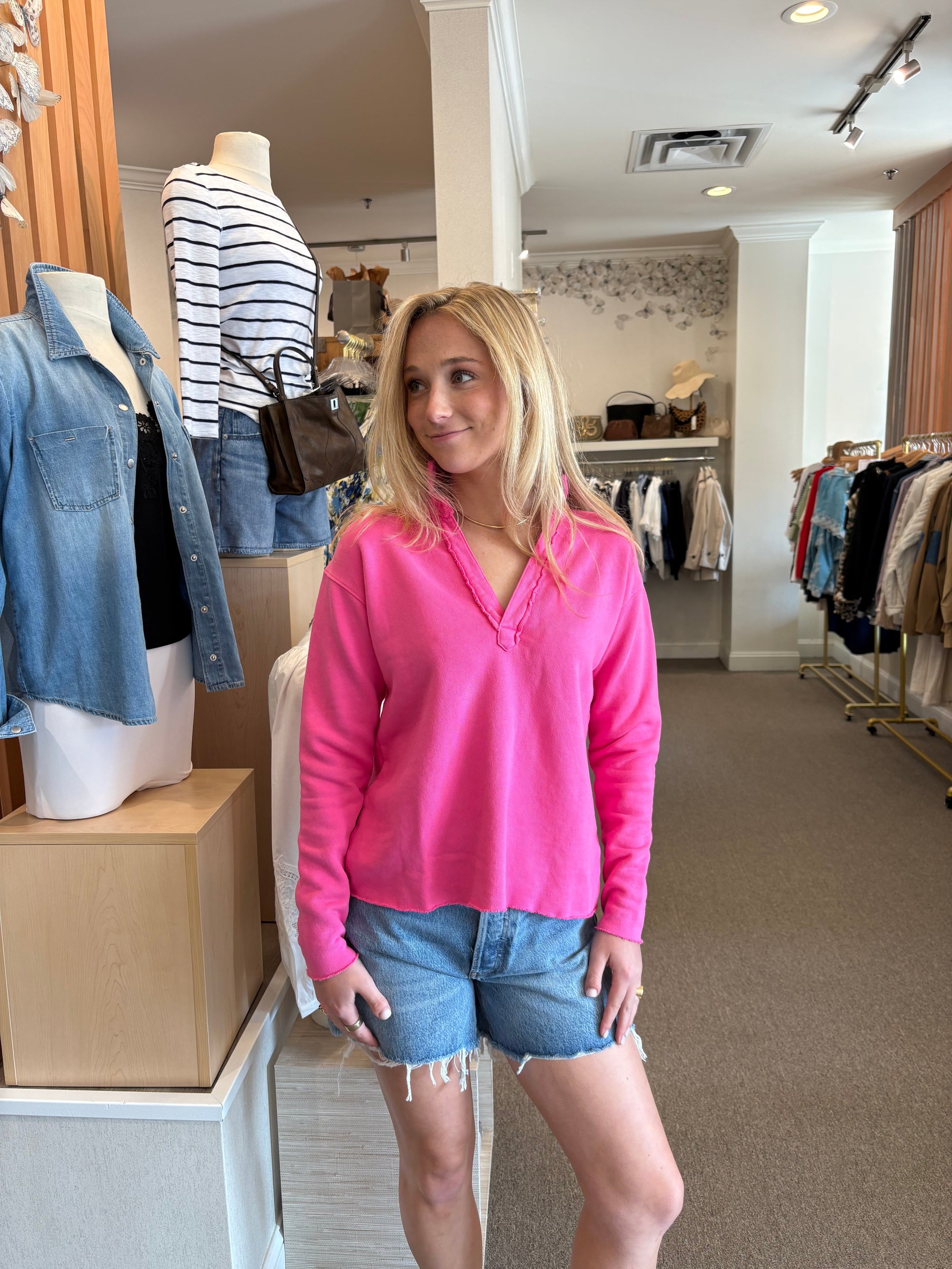 Patrick Popover Henley Lotus Tops - Sweatshirts Frank & Eileen 