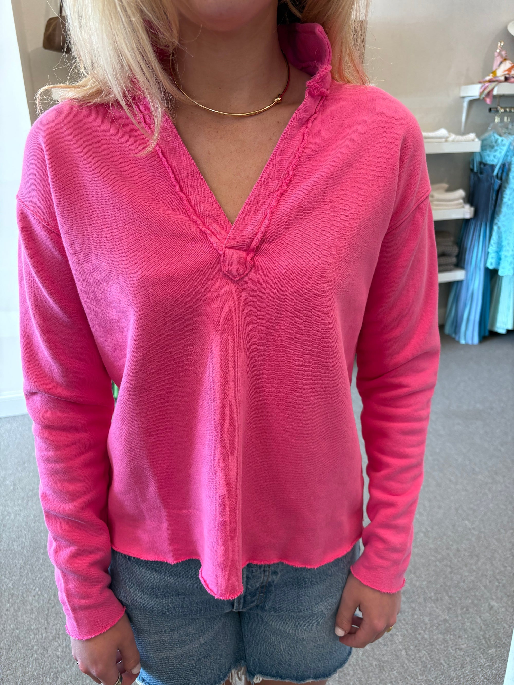 Patrick Popover Henley Lotus Tops - Sweatshirts Frank & Eileen 