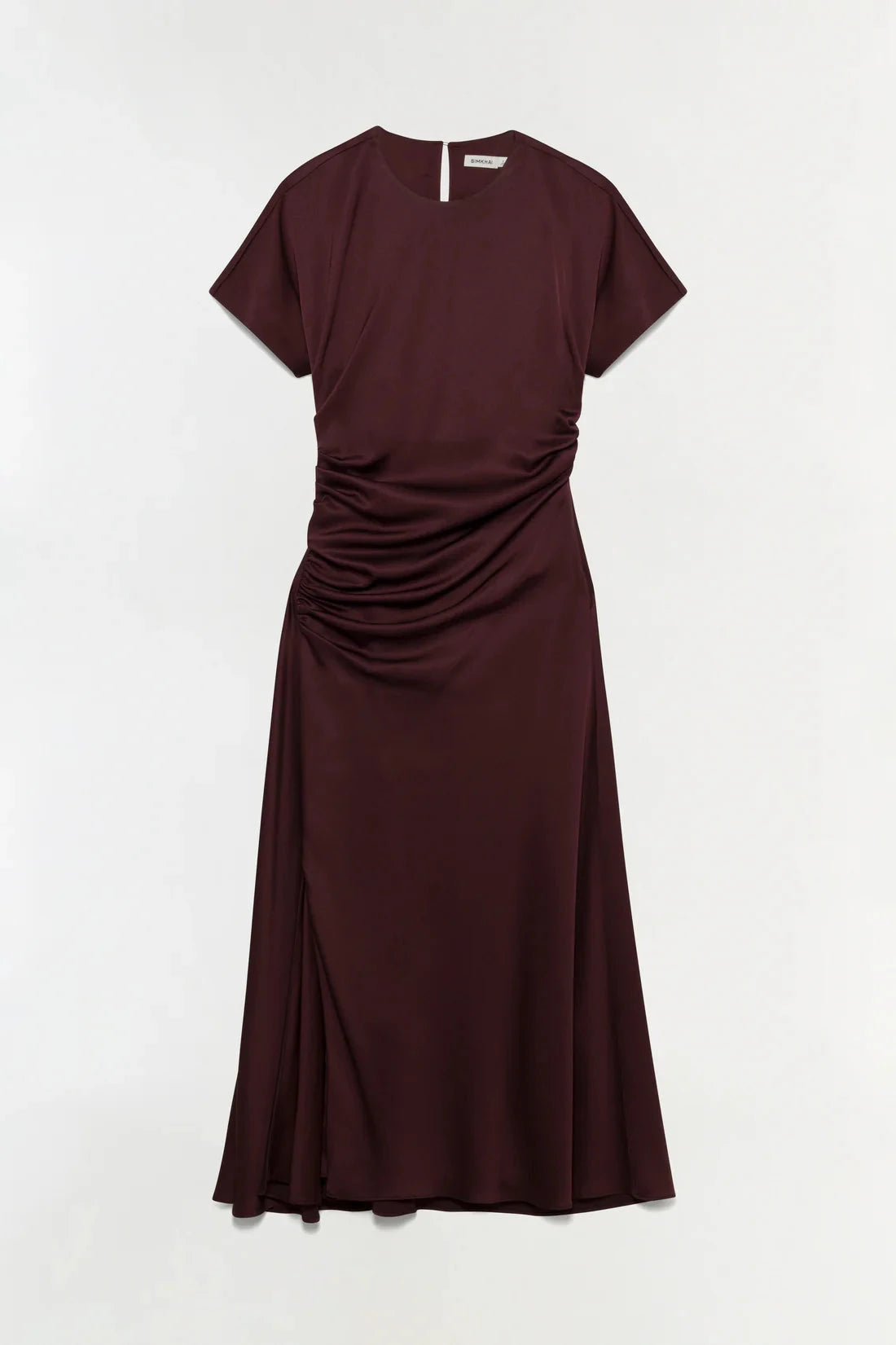 Marabella Satin Midi Dress Mahogany Dresses - Midi Simkhai 