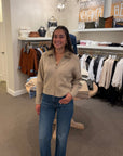 Zorina Cardigan Taupe Sweater - Cardigans Simkhai 