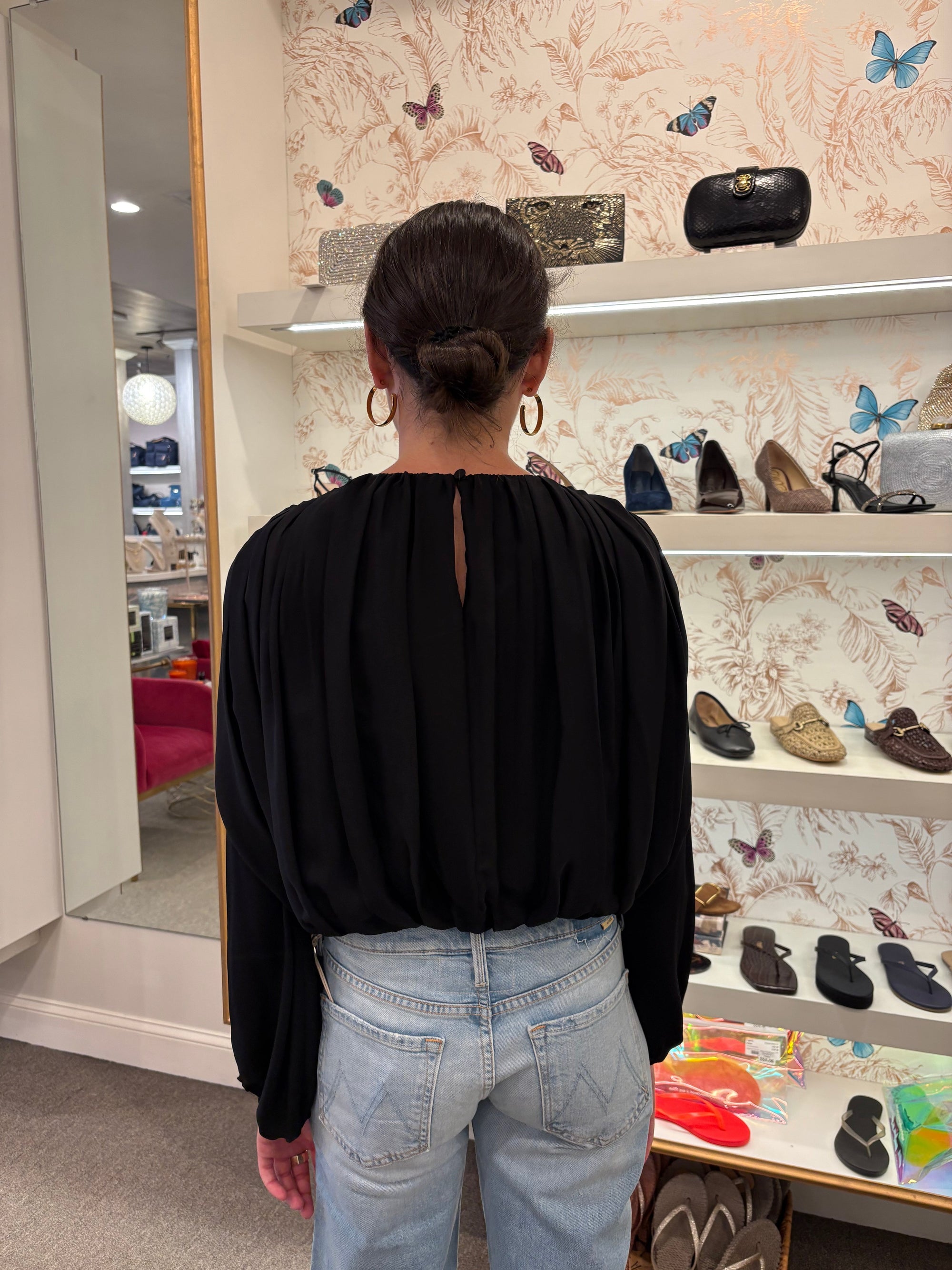 Frida Long Sleeve Top Black Tops - Blouses Simkhai 