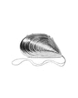 Bridget Metal Oyster Clutch Silver Clutch Simkhai 