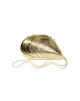 Bridget Metal Oyster Clutch Gold Clutch Simkhai 