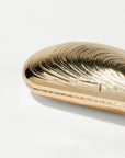 Bridget Metal Oyster Clutch Gold Clutch Simkhai 