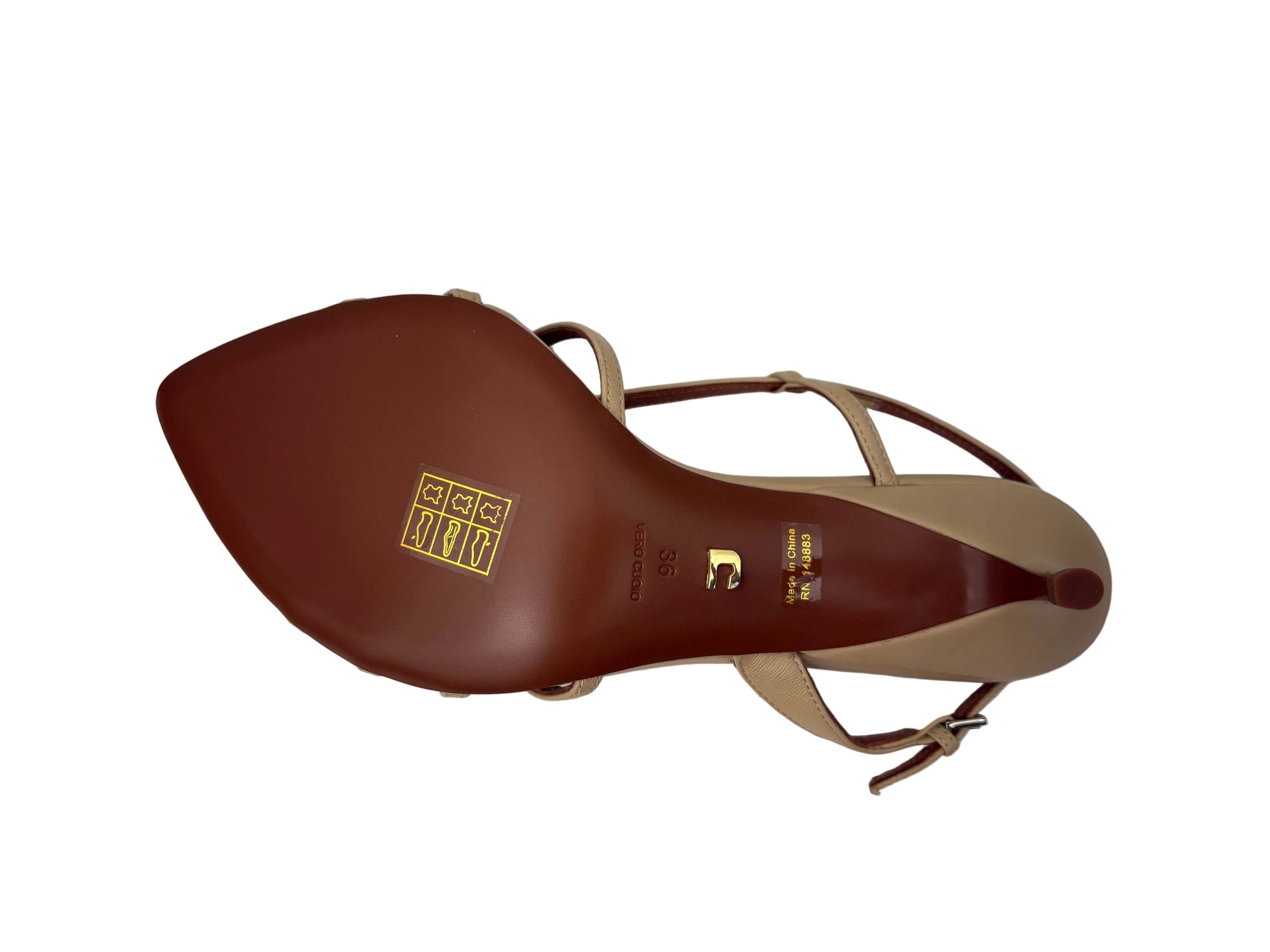 Jazmin Mule Flower Kitten Heel Beige Sandals - Heeled Sandals Lola Cruz 