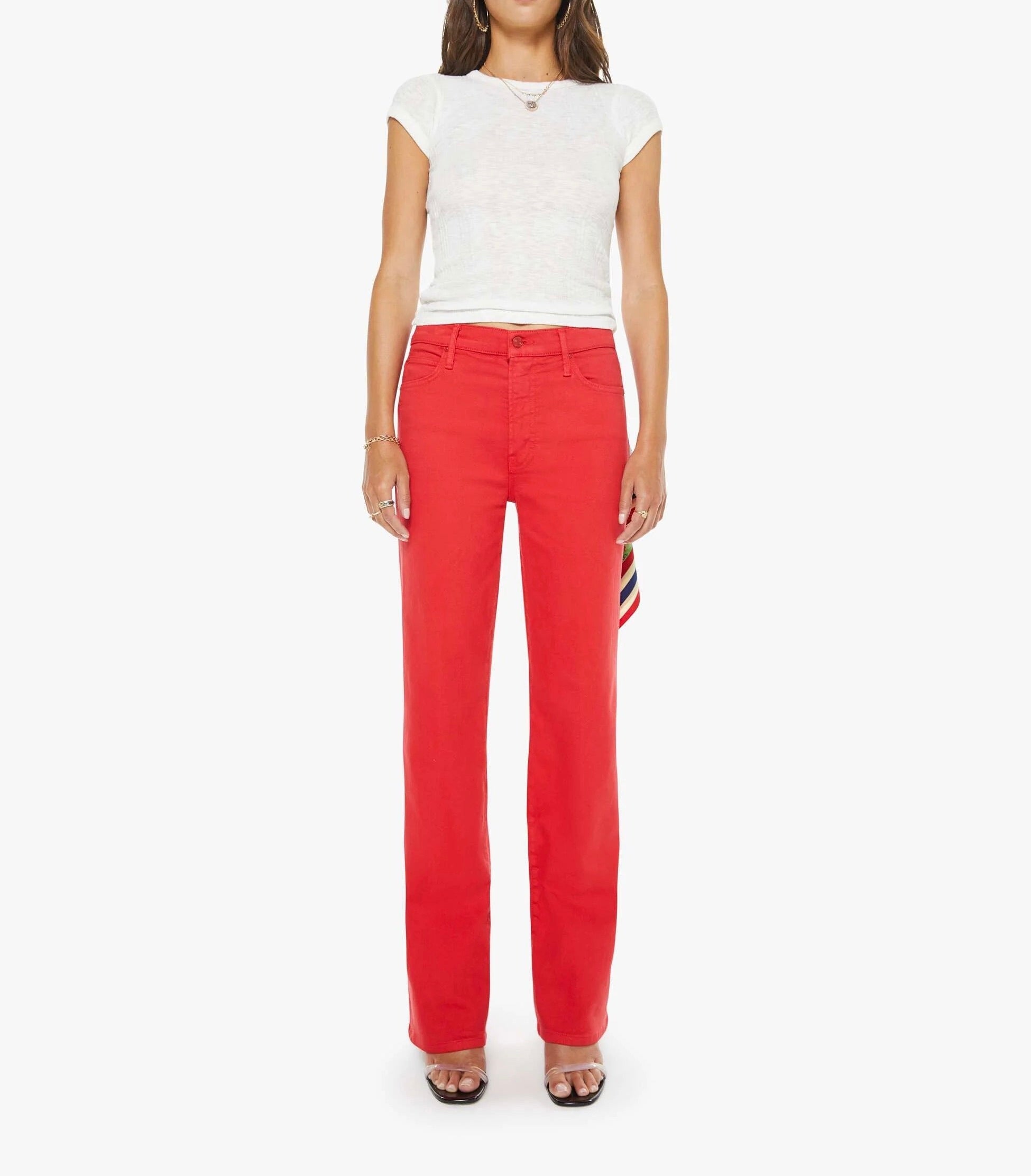 The Kick It Tango Red Denim - Straight Mother 