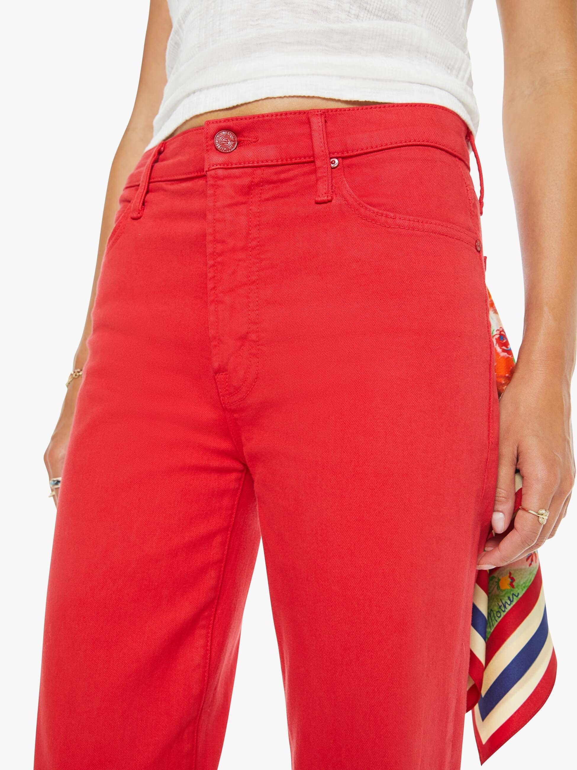 The Kick It Tango Red Denim - Straight Mother 