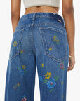 Lil Return Zip Sneak Field of Flowers Denim - Flare & Wide Leg Mother 
