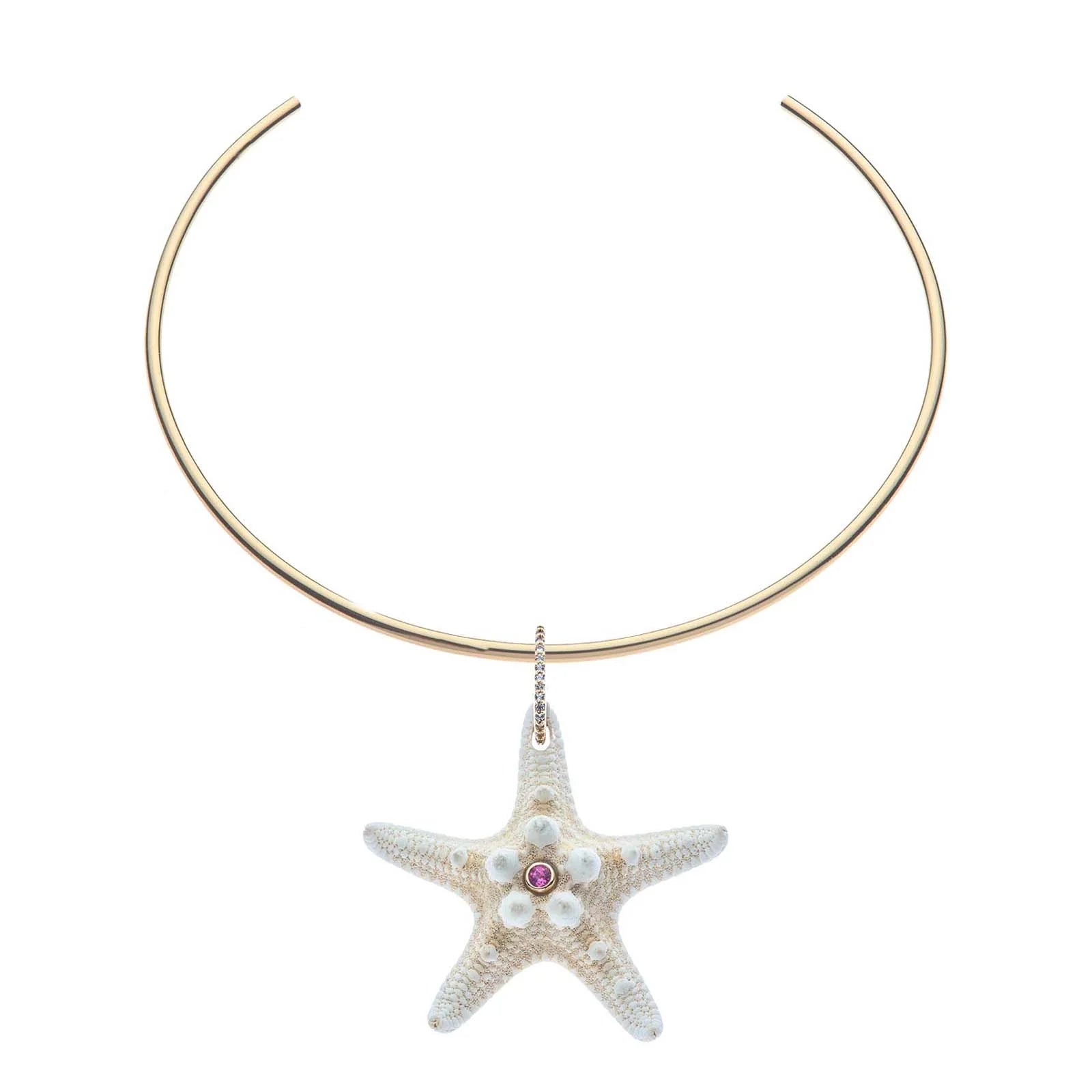 Inspiration Starfish Pendant Gold Neck Cuff Necklaces Jane Win 