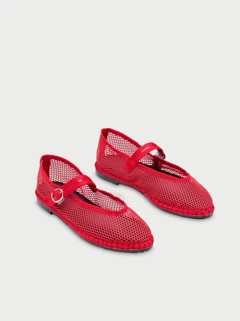 Isabella Mary Jane Red Sandals - Flat Sandals Flabelus 