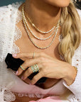Isla Samantha Tennis Necklace Gold/White Necklaces Melinda Maria 