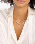 Isla Samantha Tennis Necklace Gold/White Necklaces Melinda Maria 