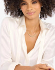 Isla Samantha Tennis Necklace Gold/White Necklaces Melinda Maria 
