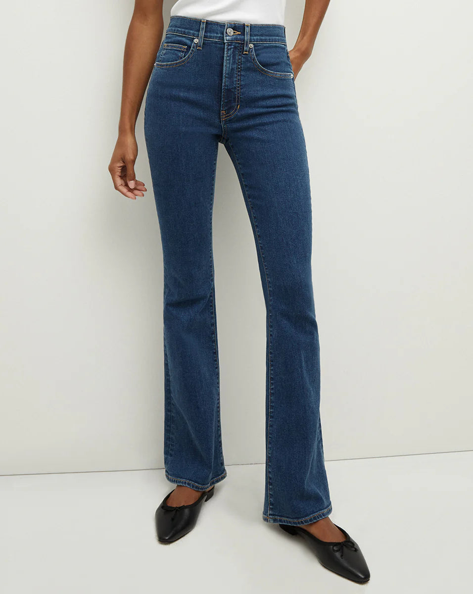 Beverly Loafer High Rise Skinny Bright Blue Denim - Flare & Wide Leg Veronica Beard 