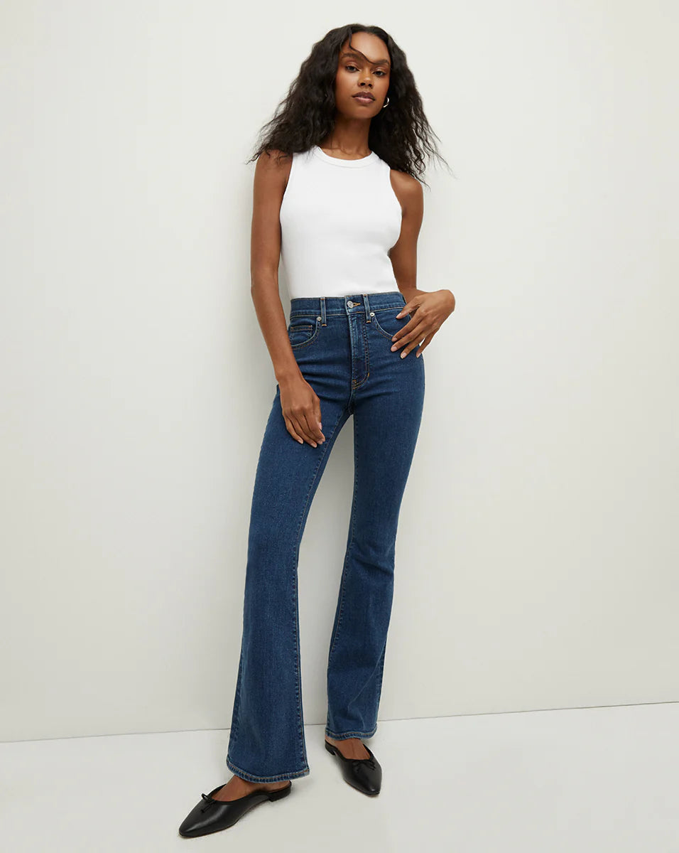 Beverly Loafer High Rise Skinny Bright Blue Denim - Flare & Wide Leg Veronica Beard 