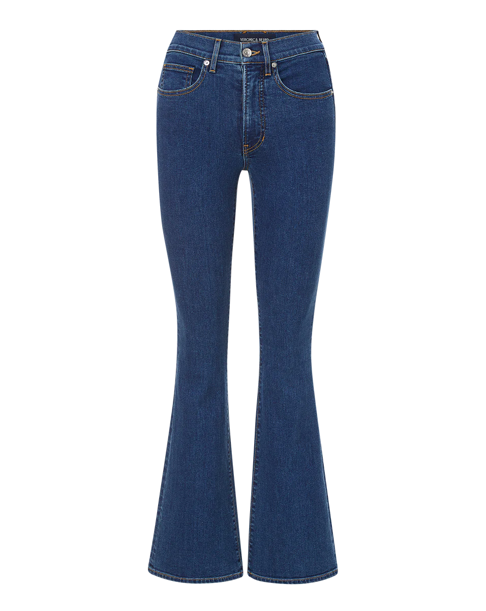 Beverly Loafer High Rise Skinny Bright Blue Denim - Flare & Wide Leg Veronica Beard 