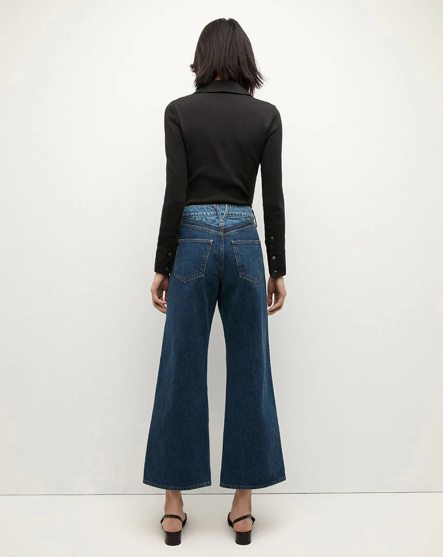 Taylor Cropped High Rise Wide Rebel Blue