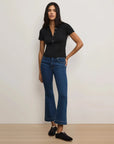 Kearney Ribbed Tee Black Top - Polo Veronica Beard 