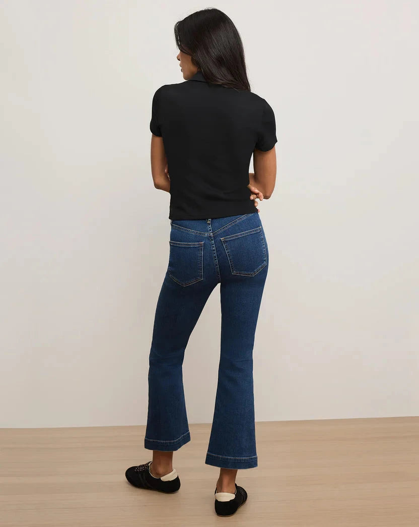 Kearney Ribbed Tee Black Top - Polo Veronica Beard 