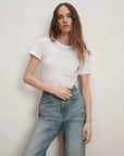 Damian Double-Collar T-Shirt White Tops - Tees Veronica Beard 