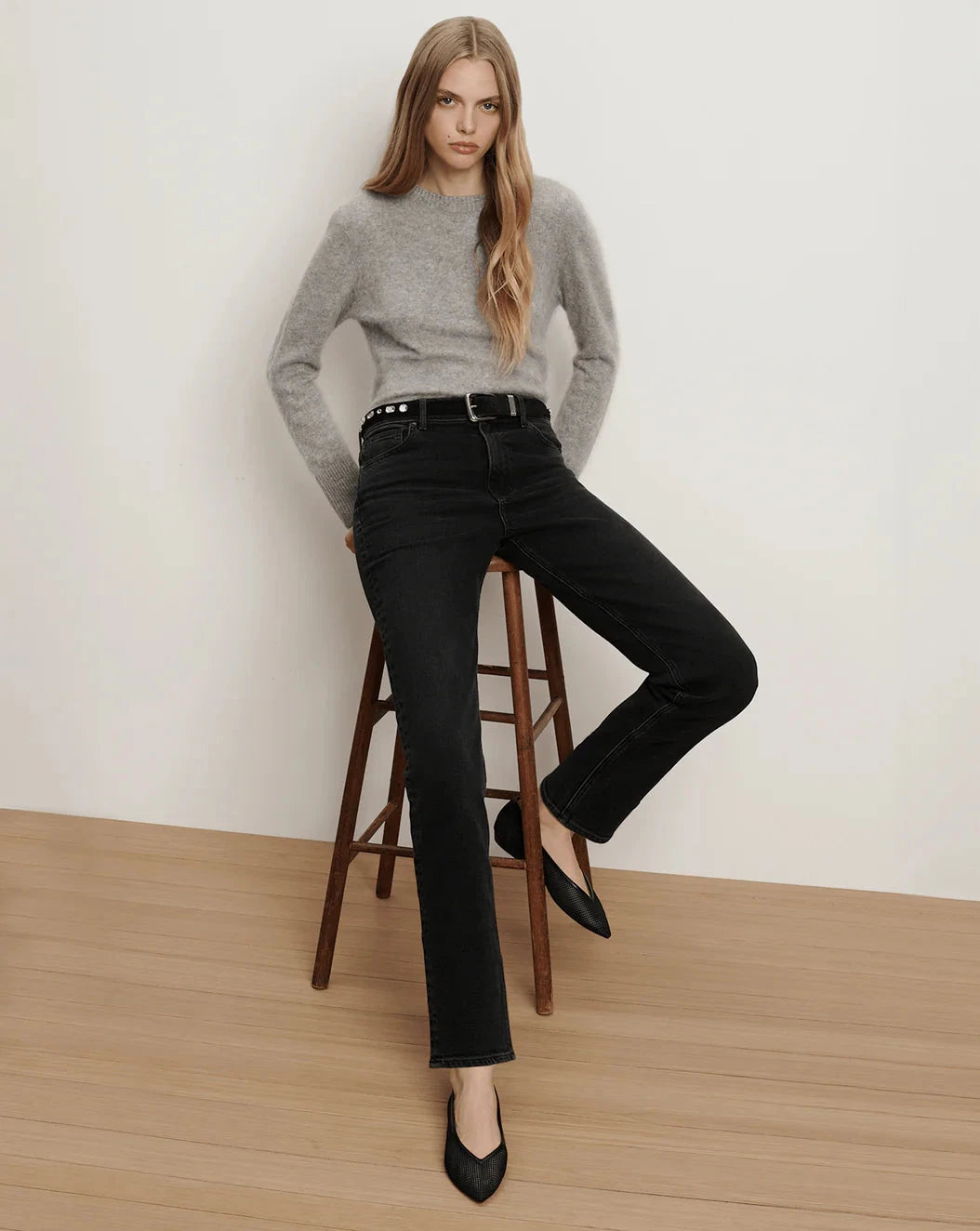 Leah Straight-Leg Jean Washed Onyx Denim - Straight Veronica Beard 