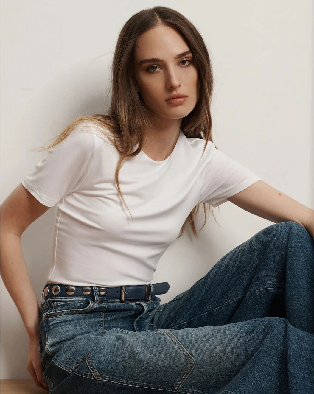 Benedict Crewneck Tee White Tops - Tees Veronica Beard 