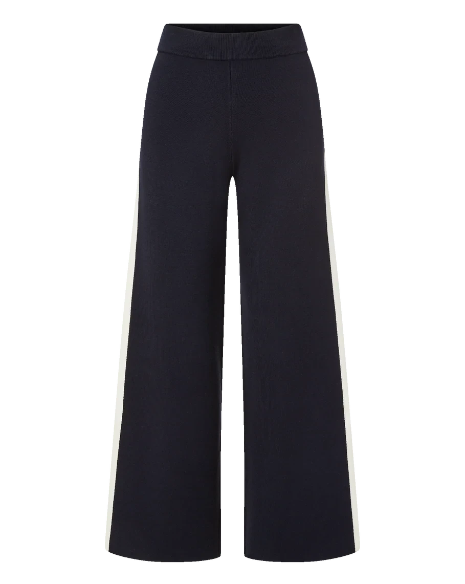 Jenkins Knit Wide-Leg Pant Navy Pants - Sweatpants Veronica Beard 