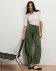 Sloane High Rise Barrel Dark Hunter Green Denim - Straight Veronica Beard 
