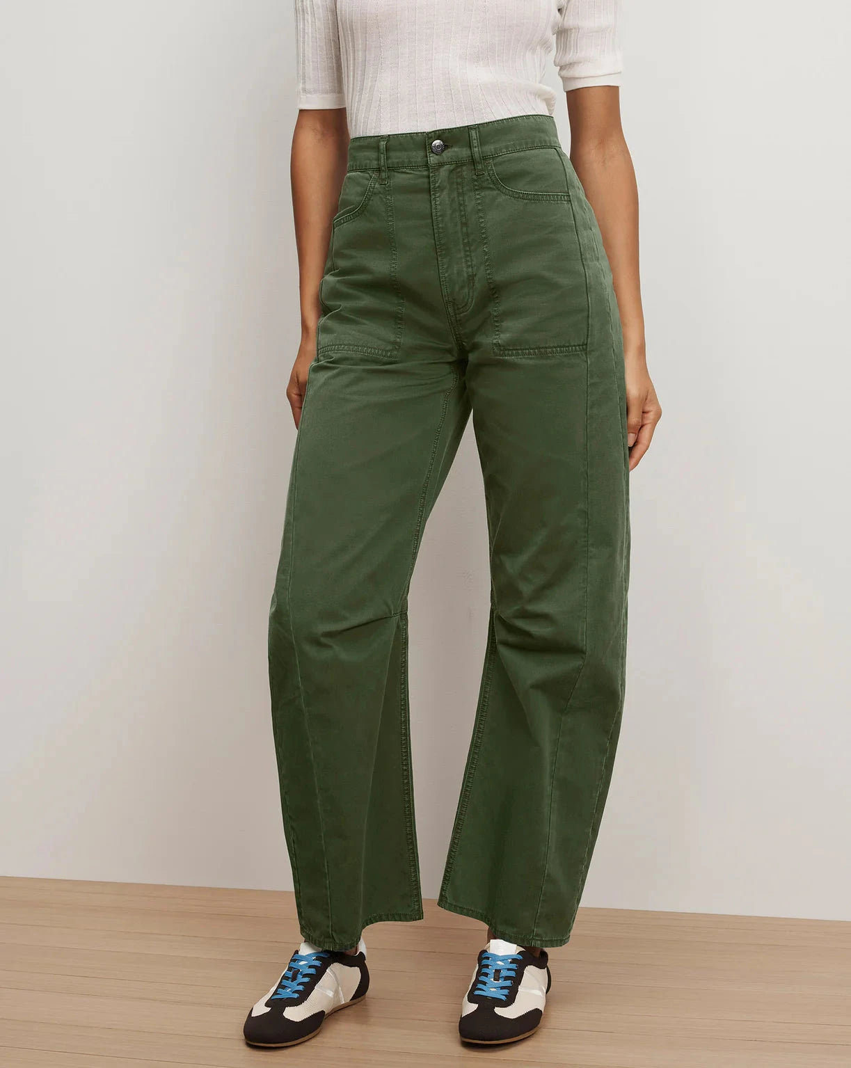 Sloane High Rise Barrel Dark Hunter Green Denim - Straight Veronica Beard 